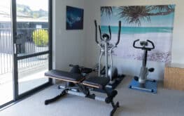 Parkside Boutique Lodge - Rotorua Accommodation - Gym with rower, elliptical trainer and bike.